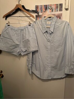 Wilfred Light Blue Button-Up Shirt & Shorts Set